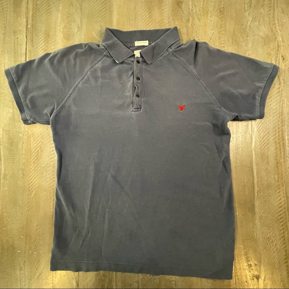 American Eagle boys vintage slim fit navy polo XS